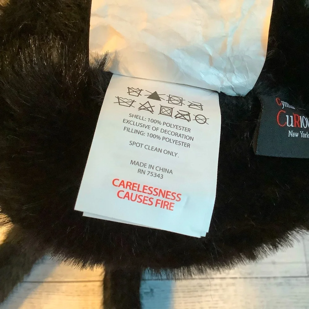 Cynthia Rowley Faux Fur Spider Shaped Halloween Pillow